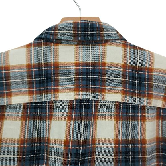 RedHead Flannel Shirt Mens Large Brown Blue Plaid Long Sleeve Cotton Outdoor - Picture 6 of 12